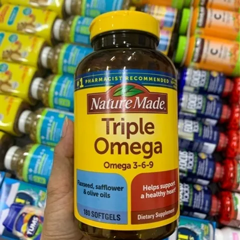 Triple Omega 3-6-9 Nature Made 180 viên, tim mạch, bổ mắt