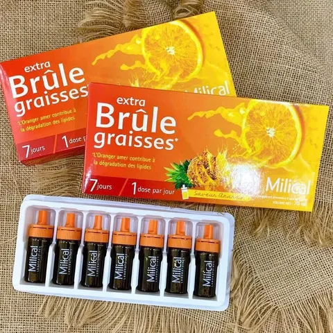 Nước Detox Milica Extra Brule Graisse 7 ống, giảm mỡ, thanh lọc cơ thể