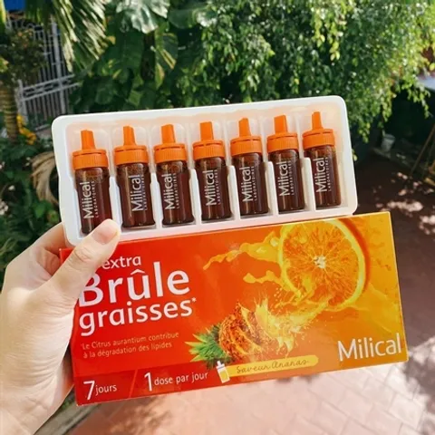 Nước Detox Milica Extra Brule Graisse 7 ống, giảm mỡ, thanh lọc cơ thể