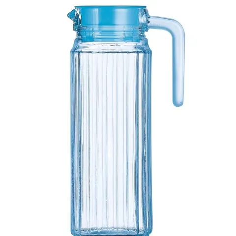 Bình thủy tinh đựng nước Luminarc Quadro Ice Blue L0531, dung tích 1.1L, dùng máy rửa bát | Hàng chính hãng
