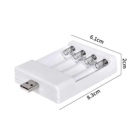Bộ 4 Pin Sạc Ni-MH AA AAA 1.5V 2000mAh Kèm Sạc USB - Độ Bền Cao, Thân Thiện Môi Trường, Sử Dụng Đến 1000 Lần