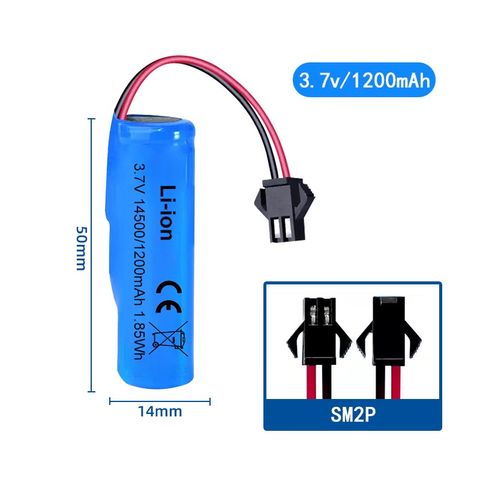 Pin Sạc 14500 3.7V 1200mAh SM-2P - Chống Quá Tải, Dành cho Xe Điều Khiển RC, Robot Đồ Chơi và Thiết Bị 3.7V