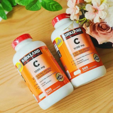 Viên uống Vitamin C Kirkland 1000mg 500 viên - Tăng cường hệ miễn dịch, chống oxy hóa, hỗ trợ sức khỏe da