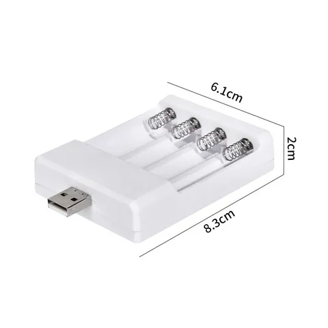 Bộ 4 Pin Sạc AA AAA 1.5V Ni-MH 2000mAh - Tặng Kèm Bộ Sạc USB, Pin Chất Lượng Cao, Bền Bỉ, Thân Thiện Môi Trường
