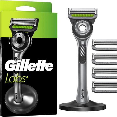 Dao Cạo Wet Gillette Labs Nam - Công Nghệ Làm Sạch Tích Hợp, Thiết Kế Linh Hoạt, Bao Gồm 5 Lưỡi Dao và Đế Cắm