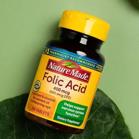 Viên uống bổ sung Folic Acid Nature Made 400mcg 250 viên, hỗ trợ thai kỳ