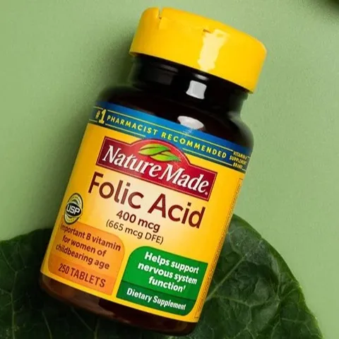 Viên uống bổ sung Folic Acid Nature Made 400mcg 250 viên, hỗ trợ thai kỳ