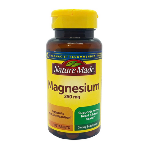 Viên uống bổ sung Magie Nature Made 250mg 100 viên - Hỗ trợ sức khỏe, cân bằng khoáng chất và giảm căng thẳng cho cơ thể