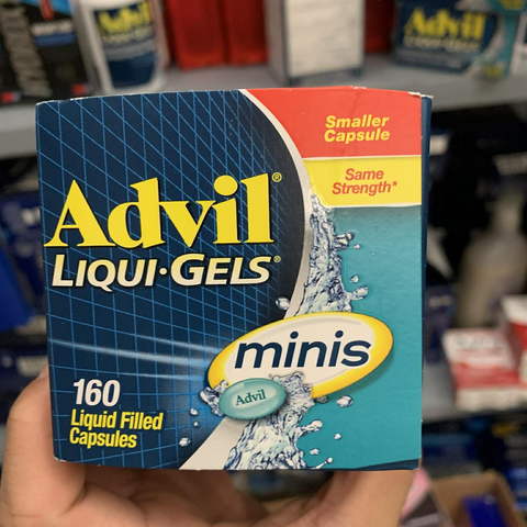 Viên Giảm Đau Hạ Sốt Advil Liqui-Gels Minis 200mg - 160 Viên Nang Lỏng Hấp Thụ Nhanh Chóng, Giảm Đau Đầu, Đau Cơ, Hạ Sốt Hiệu Quả