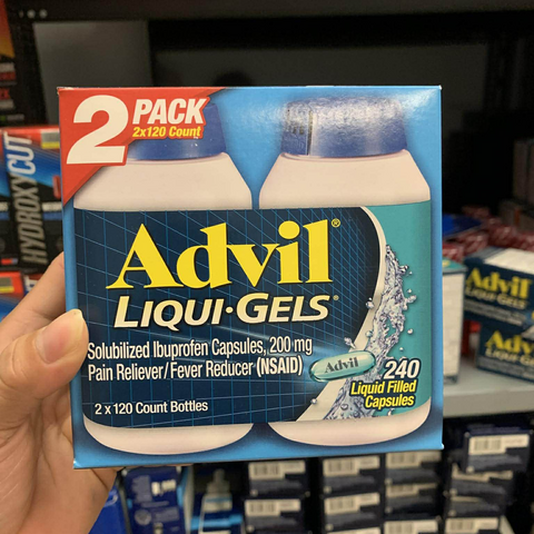 Viên giảm đau hạ sốt Advil Liqui-Gels 200mg - Giảm đau hiệu quả, hỗ trợ hạ sốt nhanh chóng, 240 viên nang lỏng từ thương hiệu Mỹ