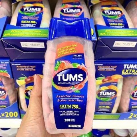 Viên ngậm Tums vị dâu 200 viên – Giảm đau dạ dày nhanh chóng và hiệu quả, hương vị thơm ngon, sản phẩm hỗ trợ tiêu hóa từ Mỹ