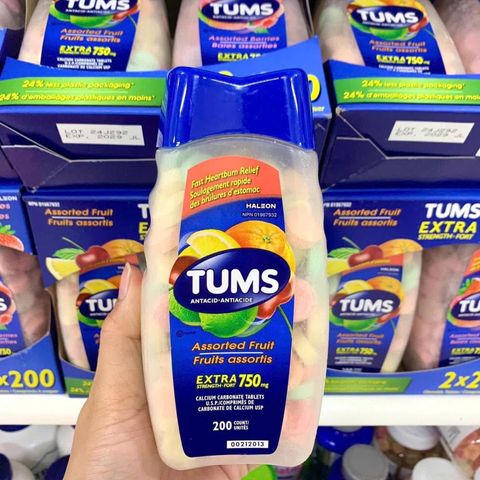 Viên ngậm Tums vị cam 200 viên - Giải pháp giảm đau dạ dày hiệu quả và nhanh chóng, hương vị thơm ngon dễ chịu