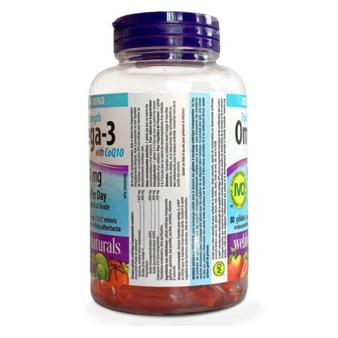 Dầu Cá Webber Naturals Omega 3 CoQ10 900mg - Hỗ Trợ Tim Mạch, Tăng Cường Sức Khỏe Tổng Thể - 80 Viên