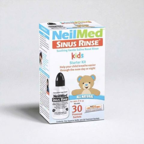 Bình Rửa Mũi NeilMed Kids Starter Kit Cho Bé 30 Gói Muối