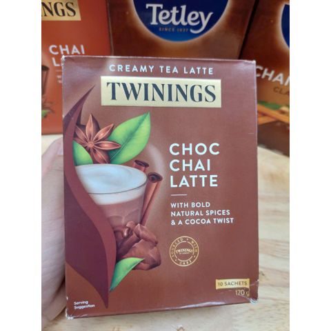 Twinings Choc Chai Latte Sachets - Hòa Tan Thức Uống Ngon, Trà Latte Cacao 10 Gói, Thư Giãn Tại Nhà hoặc Văn Phòng
