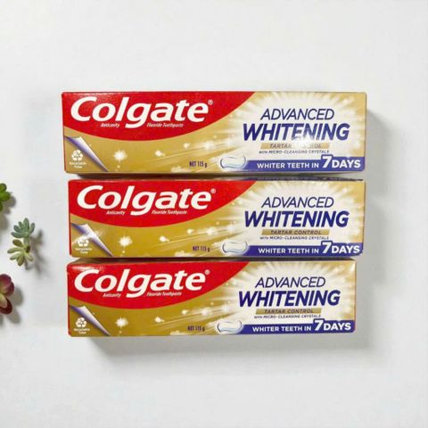 Kem Đánh Răng Colgate Advanced Whitening 115g - Hương Bạc Hà Tự Nhiên, Làm Sáng Răng và Bảo Vệ Nướu Khỏe Mạnh