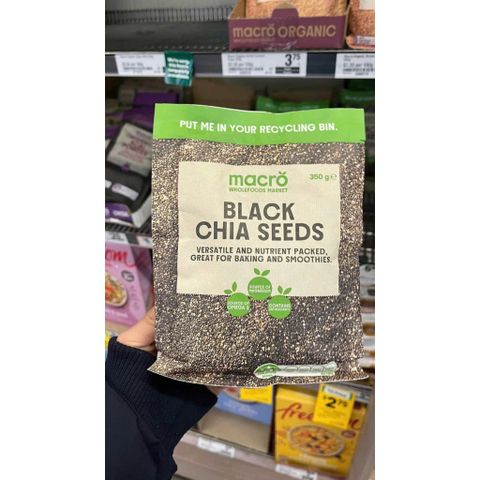 Hạt Chia Đen và Trắng Macro 350g - Siêu Thực Phẩm Dinh Dưỡng Cho Nước Detox, Cháo, và Salad