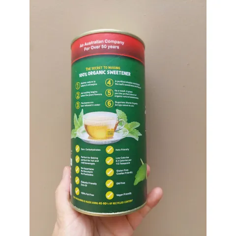 Đường Cỏ Ngọt Hữu Cơ Stevia Úc 350g - Thay Thế Đường Không Calo, An Toàn Cho Người Tiểu Đường và Chế Độ Ăn Kiêng Keto