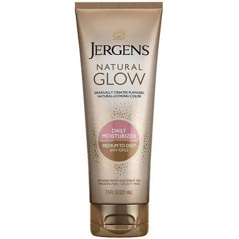 Kem Dưỡng Jergens Natural Glow 221ml - Dưỡng Da Mịn Màng, Đều Màu, Sáng Rạng Rỡ, Phù Hợp Da Sáng Trung Bình và Nâu