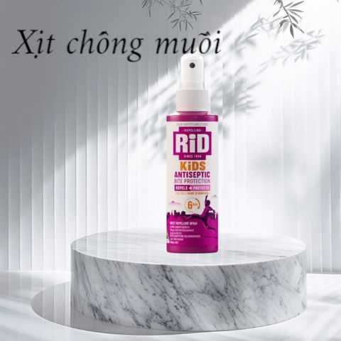 Xịt Rid Kids 100ml - Chống Muỗi và Vi Khuẩn An Toàn Cho Bé, Dễ Sử Dụng, Khô Nhanh, Không Bết Dính