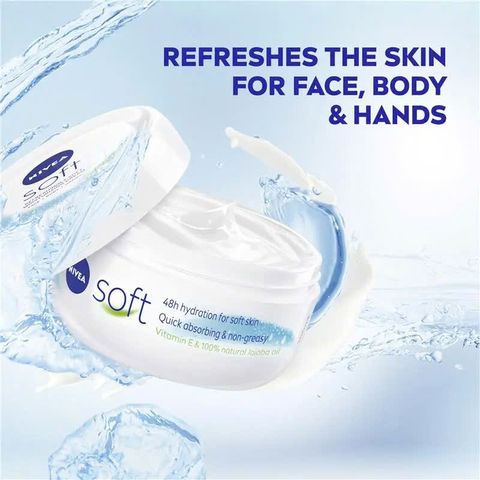 NIVEA Soft Crème 200ml - Kem Dưỡng Ẩm Toàn Thân Thấm Nhanh, Dưỡng Da Mềm Mại, Chứa Vitamin E và Chiết Xuất Jojoba