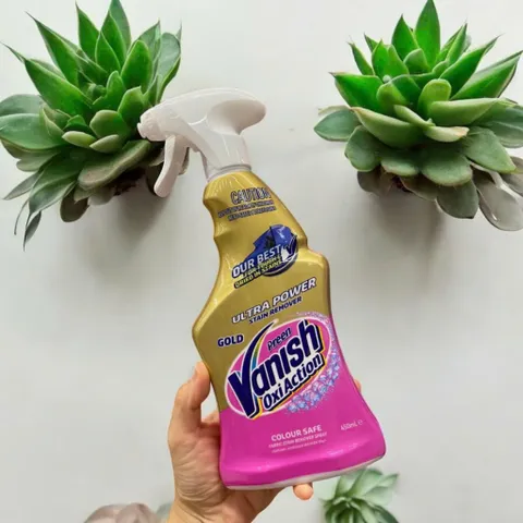 Chai xịt tẩy vết bẩn Vanish Oxi Action 450ml - Giải pháp làm sạch nhanh chóng cho sofa, thảm, nệm và giày dép tại nhà
