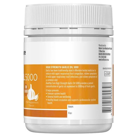 Tinh Dầu Tỏi Úc Healthy Care 150 Viên - Tăng Cường Hệ Miễn Dịch, Giảm Cảm Lạnh, Tăng Sức Đề Kháng, Hỗ Trợ Bệnh Hô Hấp
