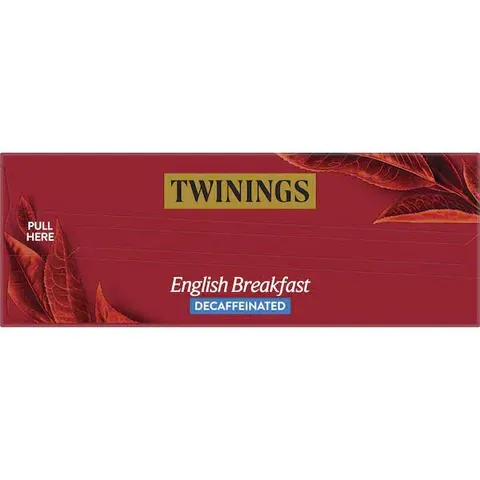 Hộp trà Twinings English Breakfast Decaf 80 gói - Trà không caffeine an toàn cho mọi lứa tuổi, thưởng thức mỗi ngày.