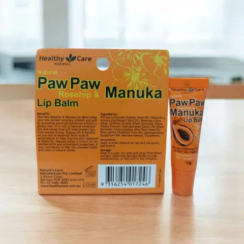 Son Dưỡng Môi Healthy Care 10g – Kết Hợp Paw Paw, Tinh Dầu Rosehip Và Manuka Cho Môi Căng Mọng, Hồng Hào