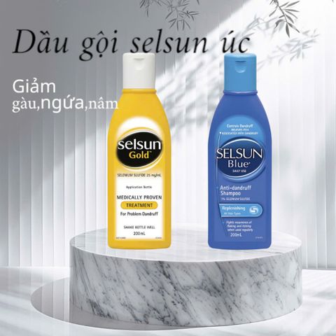 Dầu gội giảm gàu , giảm nấm selsun Úc chai vàng va xanh