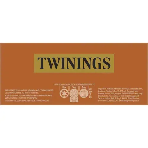 Trà Twinings Australian Afternoon - 100 Gói Trà Đen Hương Vị Mạnh Mẽ, Hoàn Hảo Cho Văn Phòng và Thư Giãn Tại Nhà