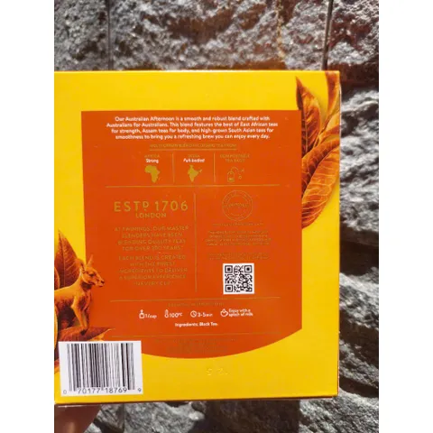 Trà Twinings Australian Afternoon - 100 Gói Trà Đen Hương Vị Mạnh Mẽ, Hoàn Hảo Cho Văn Phòng và Thư Giãn Tại Nhà