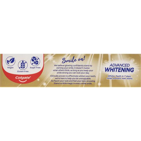 Kem Đánh Răng Colgate Advanced Whitening 115g - Làm Trắng Răng, Ngăn Ngừa Mảng Bám, Hơi Thở Tươi Mát