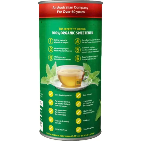 Đường Stevia Úc 350g - Ngọt Tự Nhiên, Lựa Chọn Tuyệt Vời Cho Người Tiểu Đường Và Người Thích Đồ Ngọt Không Đường