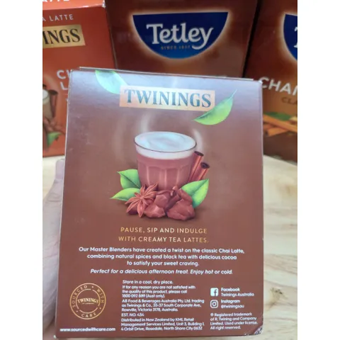 Pha Chế Trà Latte Cacao Twinings Choc Chai - Hộp 10 Gói Thơm Ngon, Nguyên Liệu Truyền Thống Hương Vị Chai Thư Giãn