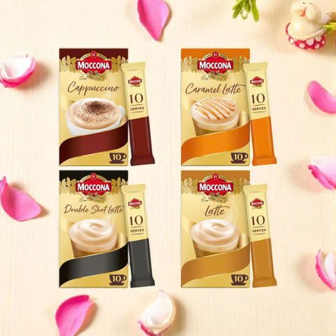 Cà Phê Moccona Caramel Hộp 10 Gói - Hương Vị Ngọt Ngào Thơm Lừng, Chất Lượng Cà Phê Cao Cấp, Trải Nghiệm Thư Giãn Tối Ưu