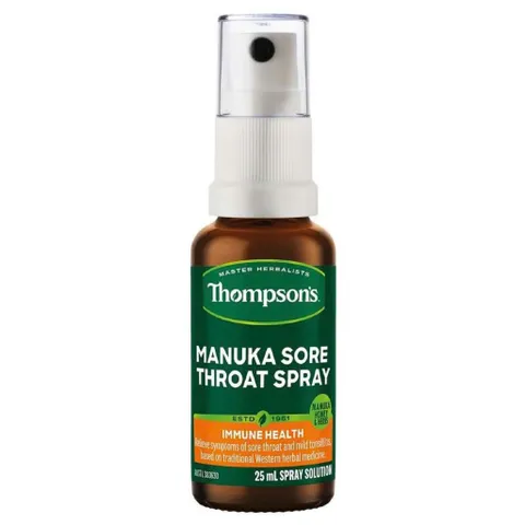 Xịt Họng Thompson’s Manuka 25ml Chính Hãng Úc - Sát Khuẩn, Giảm Đau Họng, Làm Dịu Ho Tự Nhiên Với Mật Ong Manuka