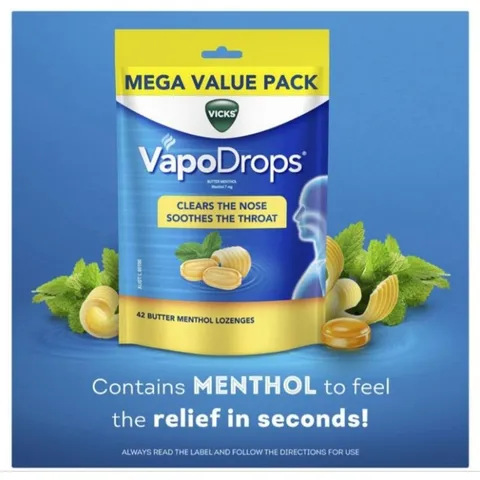 kẹo ngậm giảm đau họng, nghẹt mũi Vick vapodrop bill úc