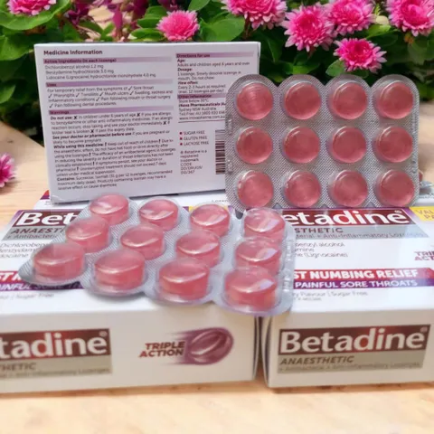 Viên Ngậm Betadine Hương Chanh Mật Ong Úc - Giảm Đau Viêm Họng Không Đường, Giúp Dễ Chịu Ở Giai Đoạn Bệnh Viêm Amidan