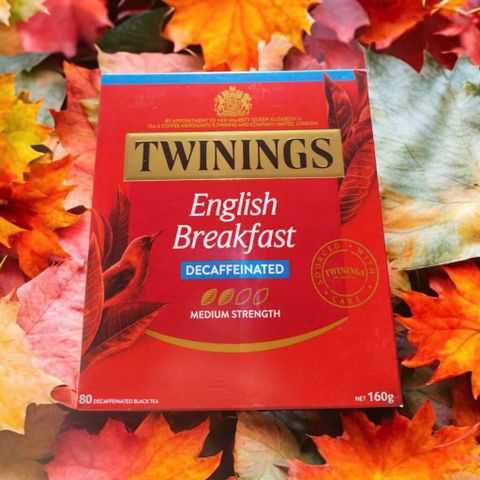 Trà Twinings Decaf English Breakfast - Hộp 80 Túi Lọc Thơm Dịu, Trà Không Caffeine Lành Mạnh, Phong Cách Trà Truyền Thống Anh