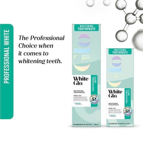 Kem Đánh Răng White Glo 205ml - Công Nghệ Cải Thiện Hơi Thở và Sức Khỏe Răng Miệng, Vị Fresh Mint Dễ Chịu