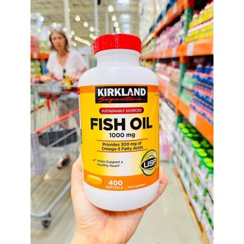 Viên Uống Dầu Cá Kirkland Signature 1000mg 400 Viên - Thực Phẩm Chức Năng Chất Lượng Cao, Tăng Cường Sức Khỏe Tim Mạch