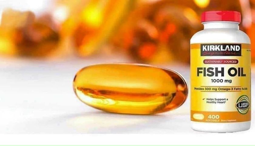 Viên uống dầu cá Kirkland Fish Oil 1000mg 400 viên - Giúp tăng cường sức khỏe tim mạch, hàng Mỹ chính hãng chất lượng cao.