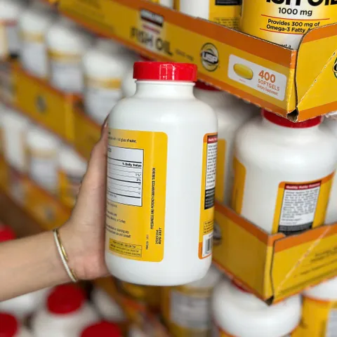 Viên uống Dầu cá Kirkland Signature 1000mg, 400 viên - Hỗ trợ sức khỏe tim mạch, chứa Omega-3 EPA & DHA từ cá sâu biển Mỹ