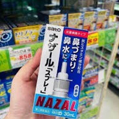 Xịt Mũi Nazal Giảm Nghẹt Mũi - Hỗ Trợ Thông Mũi Nhật Bản 30ml, An Toàn Cho Trẻ Em và Người Lớn, Sato Pharmaceutical