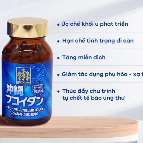 Tảo Fucoidan Okinawa Xanh Chính Hãng Nhật Bản - Hỗ Trợ U Bướu, Tăng Cường Miễn Dịch, 180 Viên