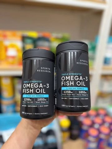 Viên uống Omega-3 Fish Oil Triple Strength Sports Research - Tốt cho tim mạch và sức khỏe tổng thể
