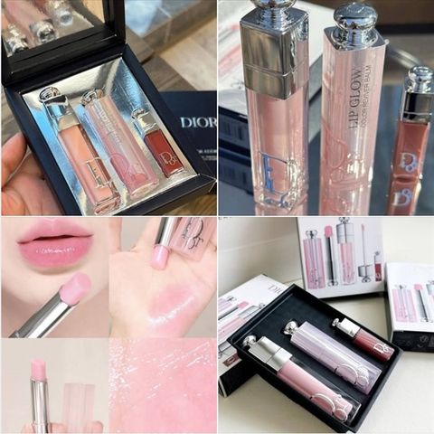 Set Son Dior Addict Natural Glow Lip Essentials (3 cây) – dưỡng mềm, lên màu nhẹ