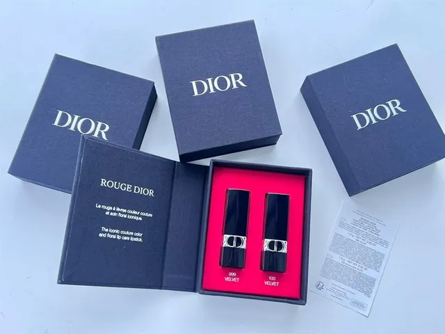 Set Son Mini Dior 999 + 100 - Son Môi Nhỏ Gọn, Chuẩn Màu, Thời Trang, Quà Tặng Đẹp Cho Các Fan Dior