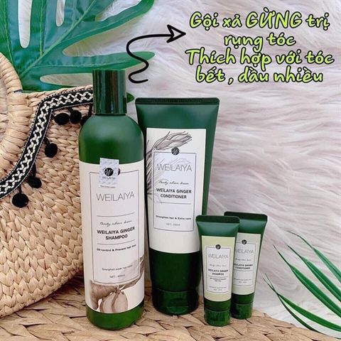 Dầu Gội Cặp Weilaiya Gừng Non – mọc tóc, giảm gàu (kèm bộ mini)